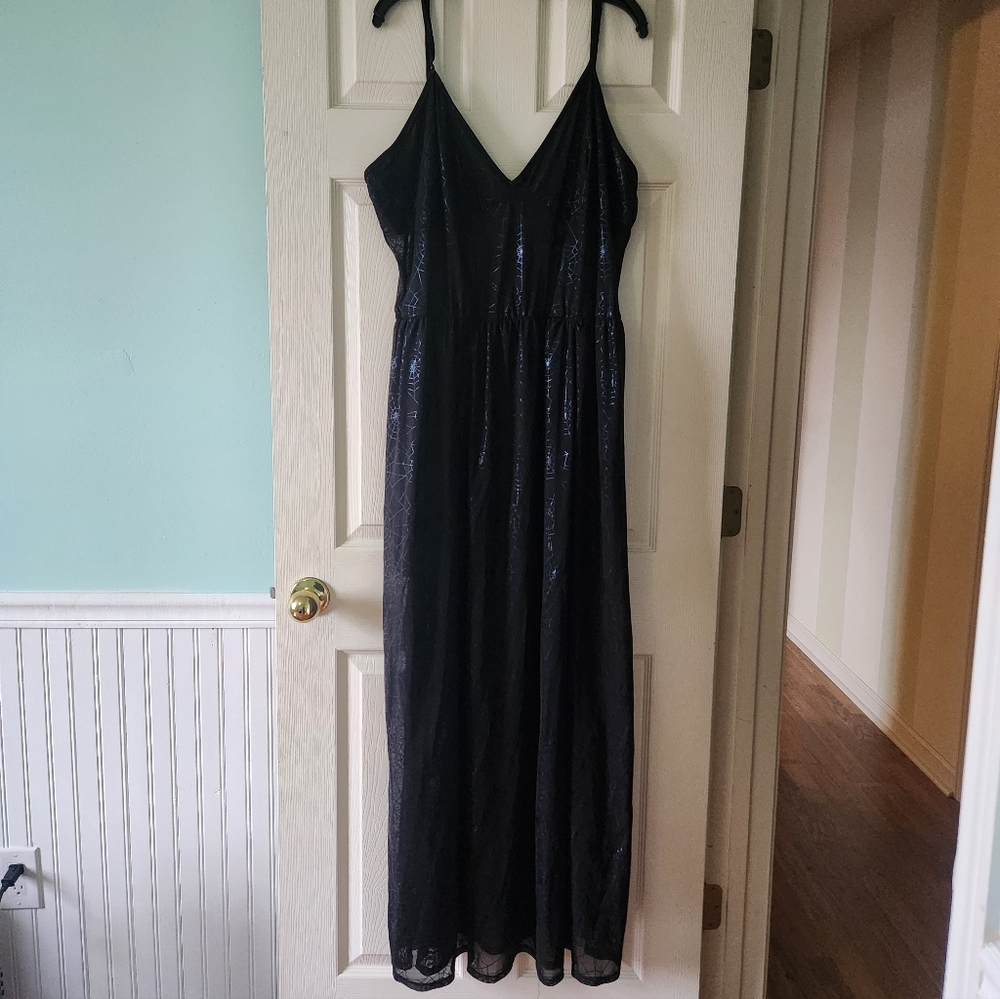 Halloween Spiderweb Mesh Maxi Dress